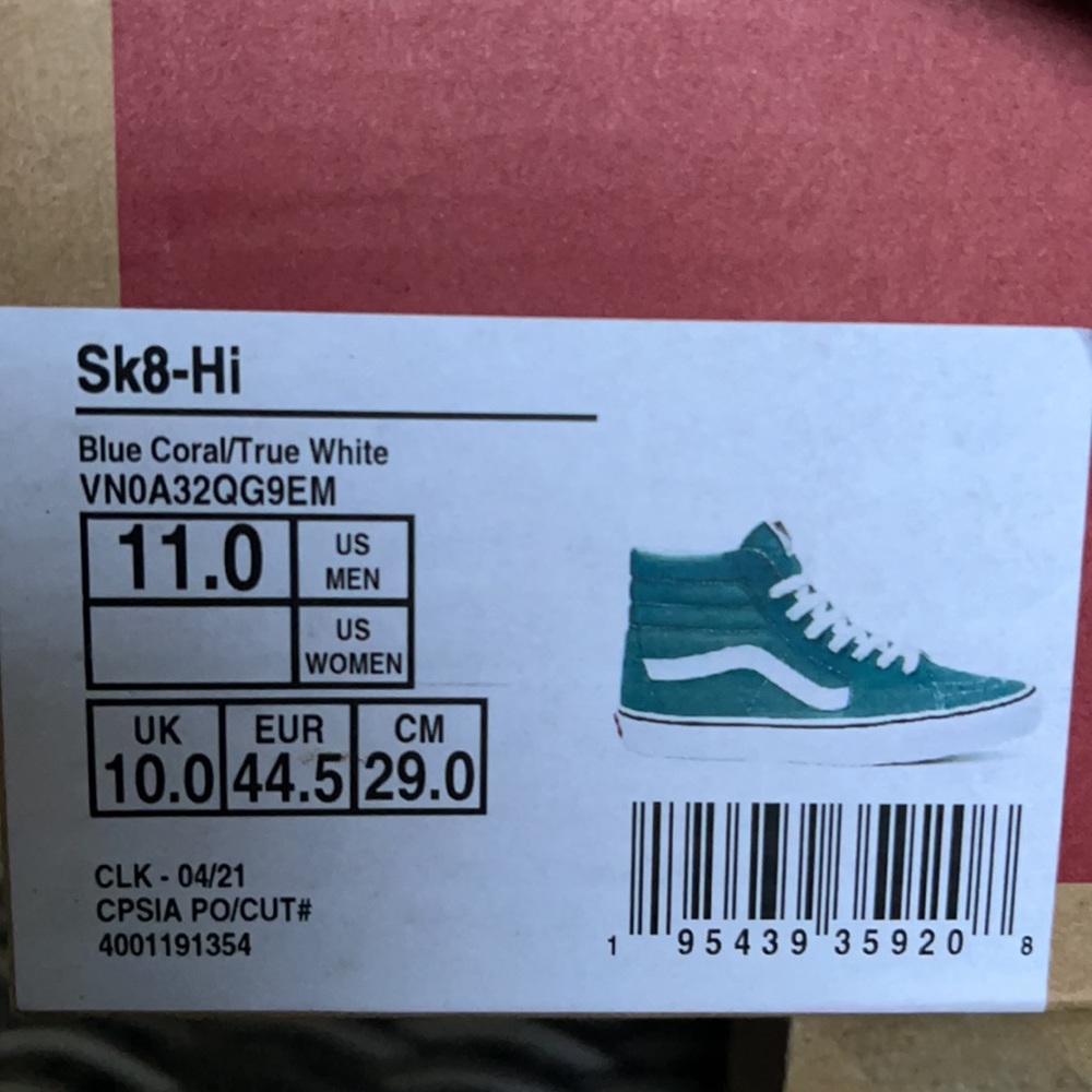 Vans Sk8-Hi Blue Coral/True White MENS - Picture 16 of 16